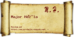 Major Héla névjegykártya